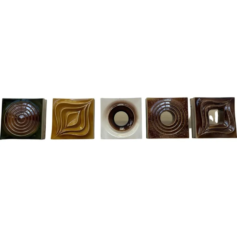 Online Pamono Ceramic Tiles, Czechoslovakia, 1960s, Set of 23