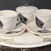 Online Pamono Ceramic Tête-à-Tête Coffee Service with Floral Decor from M.A.C. Salerno, Italy, 1970s, Set of 6