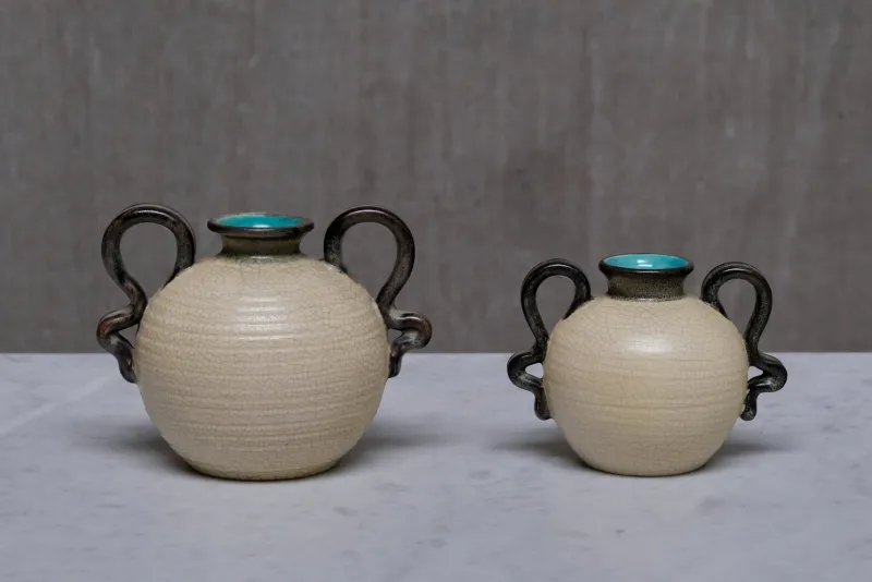 Sale Pamono Ceramic Vases by Eva Jancke Björk for Bo Fajans, Sweden, 1930s, Set of 2