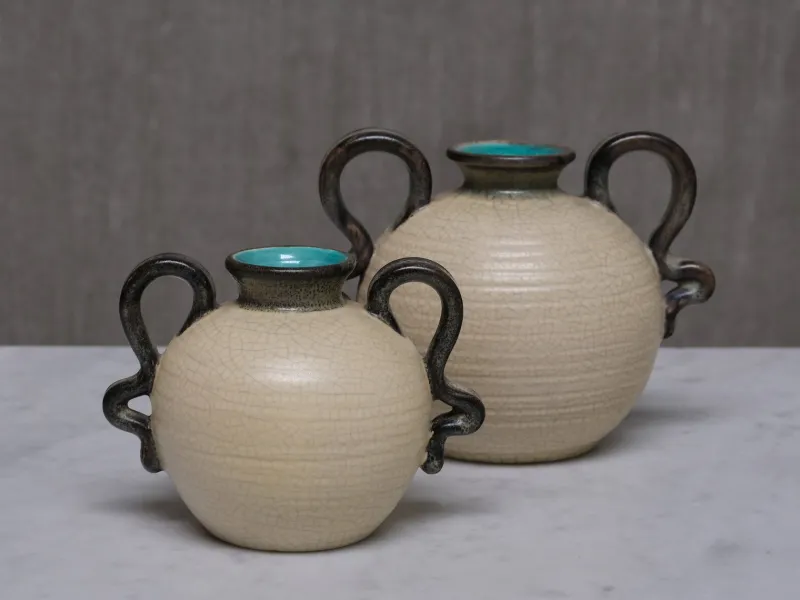 Sale Pamono Ceramic Vases by Eva Jancke Björk for Bo Fajans, Sweden, 1930s, Set of 2