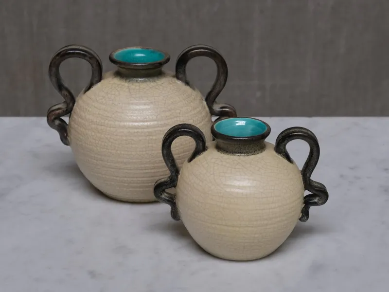Sale Pamono Ceramic Vases by Eva Jancke Björk for Bo Fajans, Sweden, 1930s, Set of 2