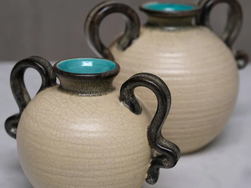 Sale Pamono Ceramic Vases by Eva Jancke Björk for Bo Fajans, Sweden, 1930s, Set of 2