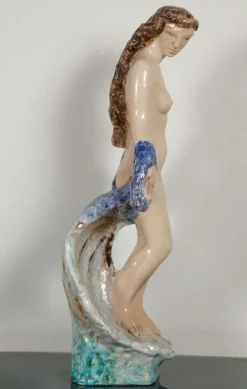 Pamono Ceramic Venus Sculpture by Edouard Cazaux, 1950s><noscript><img width=