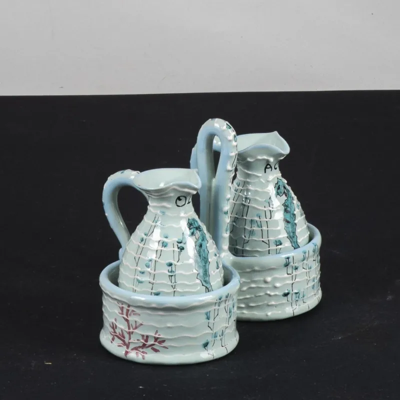 Clearance Pamono Ceramic Vinegar Oil Set by Capri, Set of 2