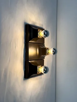 Pamono Ceramic Wall Lamps, 1960s, Set of 3> Wall Lights & Sconces