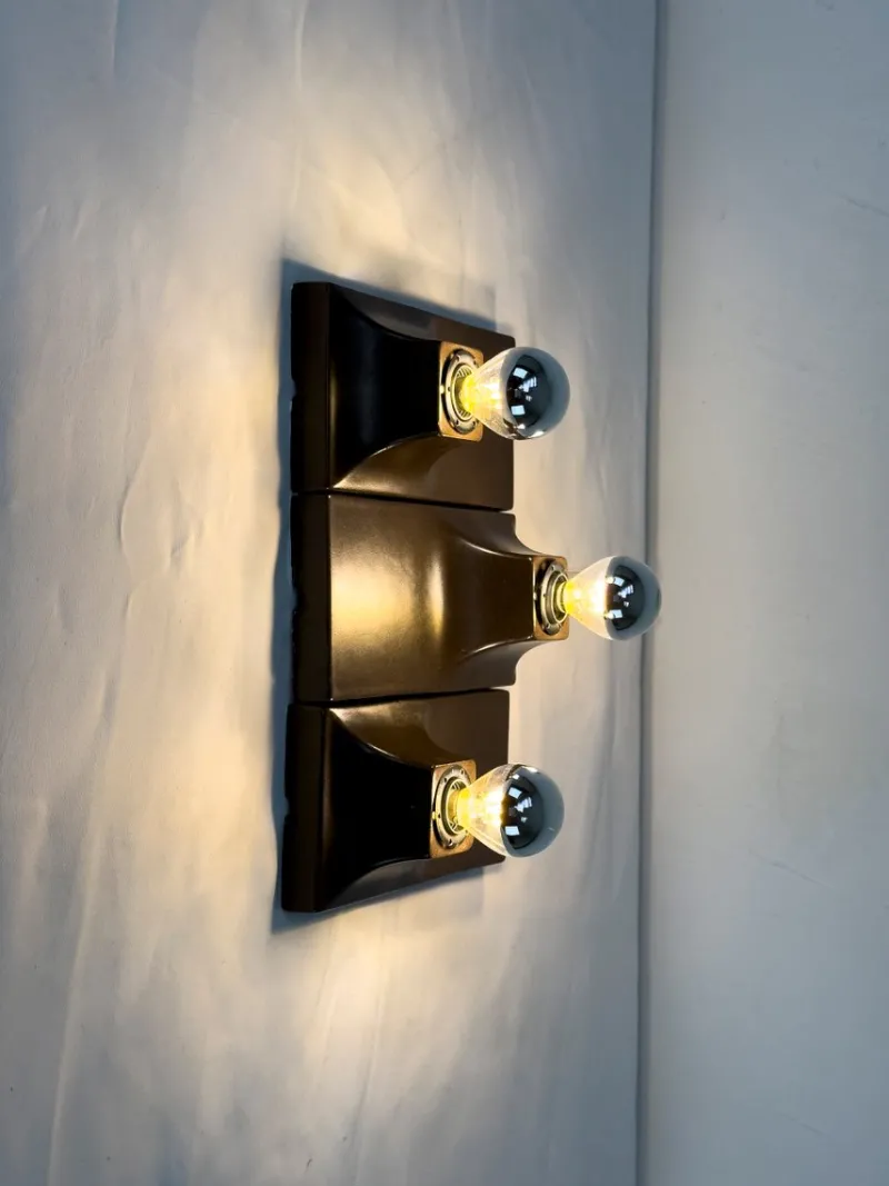 Pamono Ceramic Wall Lamps, 1960s, Set of 3> Wall Lights & Sconces