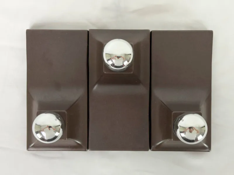 Pamono Ceramic Wall Lamps, 1960s, Set of 3> Wall Lights & Sconces
