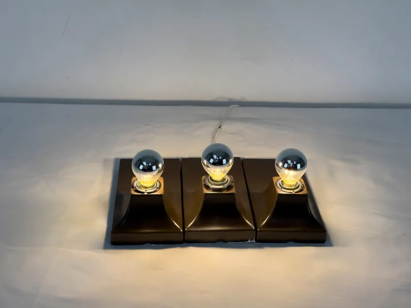 Pamono Ceramic Wall Lamps, 1960s, Set of 3> Wall Lights & Sconces