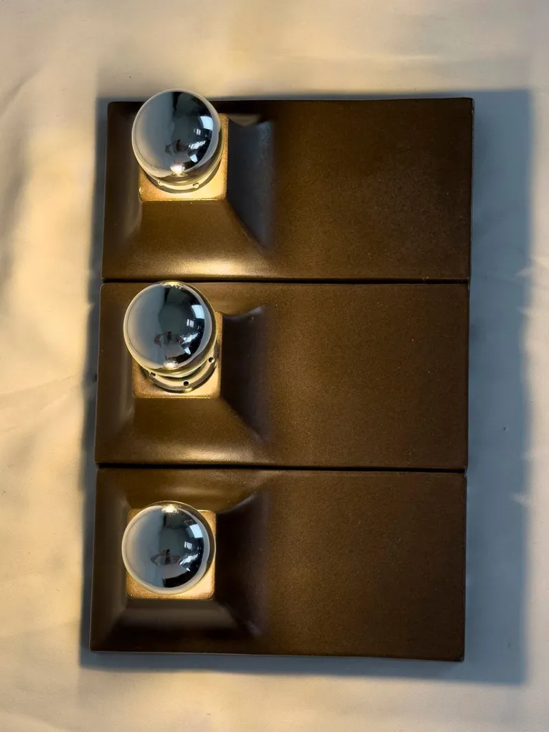Pamono Ceramic Wall Lamps, 1960s, Set of 3> Wall Lights & Sconces
