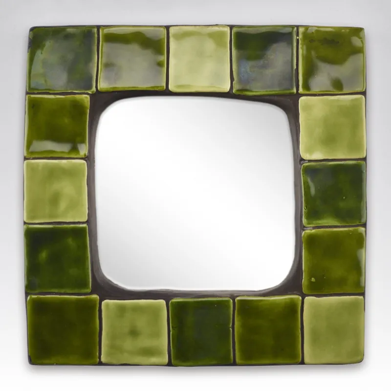 Pamono Ceramic Wall Mirror from Mithé Espelt, 1960s> Mirrors