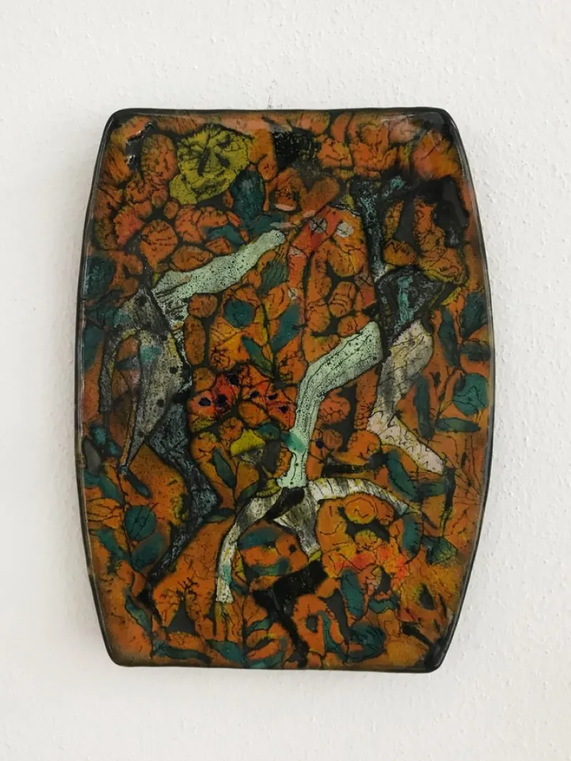 New Pamono Ceramic Wall Tiles by Elio Schiavon, Venice, Italy, 1960s, Set of 2