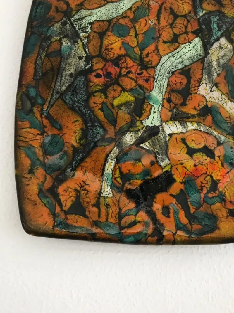 New Pamono Ceramic Wall Tiles by Elio Schiavon, Venice, Italy, 1960s, Set of 2