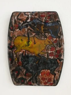 New Pamono Ceramic Wall Tiles by Elio Schiavon, Venice, Italy, 1960s, Set of 2