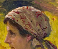Hot Pamono Cesare Ciani, Credited Italian Macchiaiolo Portrait Painting, 1920s