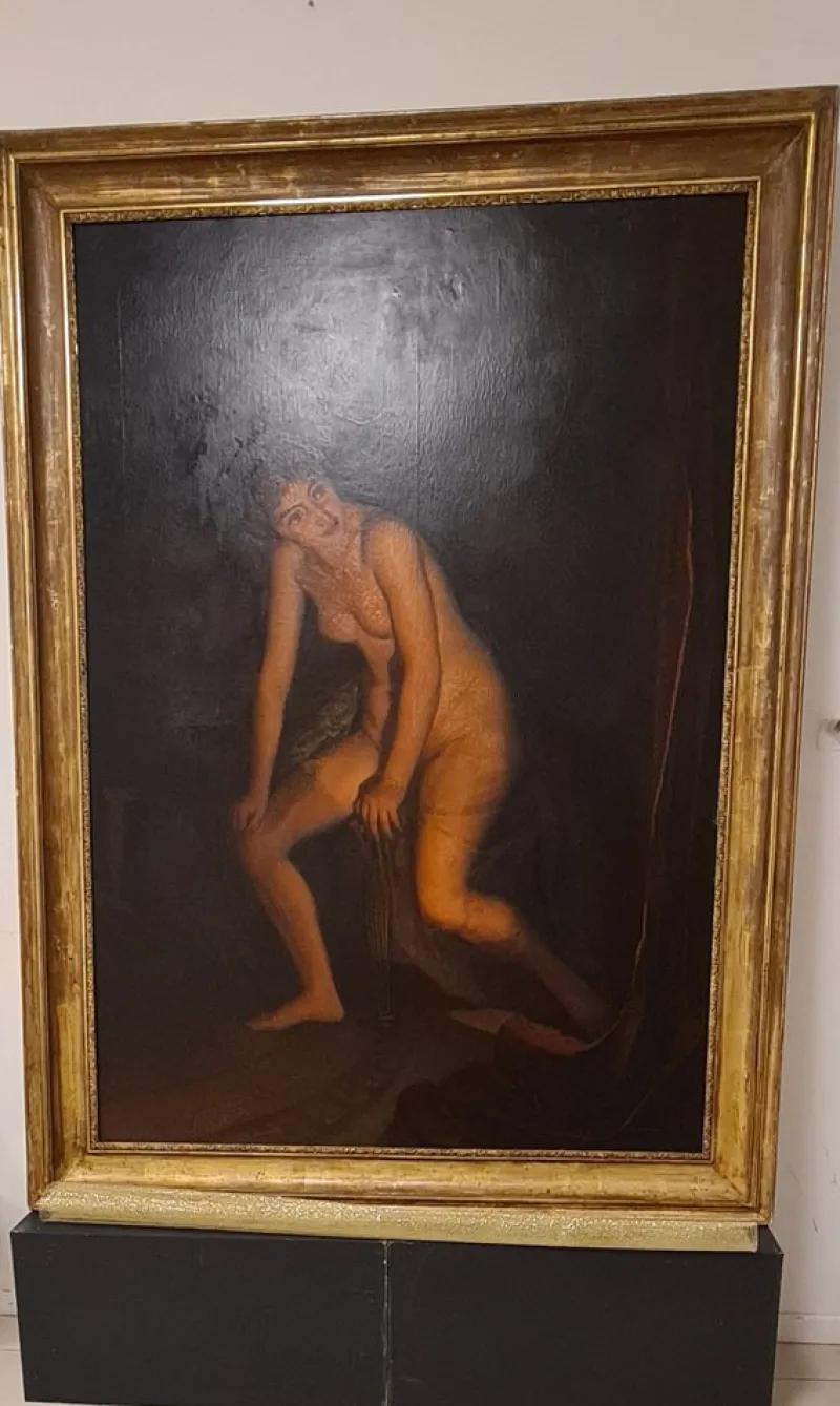 Pamono Cesare Ghirardi, Adonis' Mother Myrrha, 1869, Oil on Canvas, Framed> Old Masters