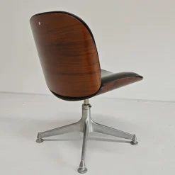 Pamono Chair in Black Eco-Leather and Walnut from Mim Roma, 1960s><noscript><img width=