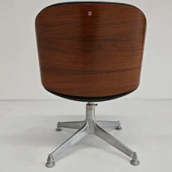 Pamono Chair in Black Eco-Leather and Walnut from Mim Roma, 1960s><noscript><img width=