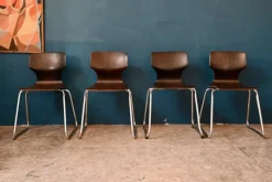 Pamono Chairs by Elmar Flötotto for Pagholz Flötotto, 1970s, Set of 4> Side Chairs & Dining Chairs