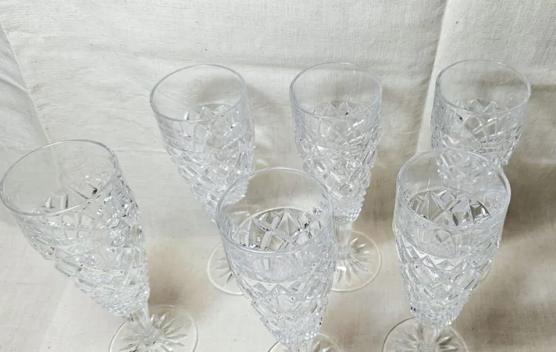 Hot Pamono Champagne Flutes in Bohemian Crystal, Set of 6