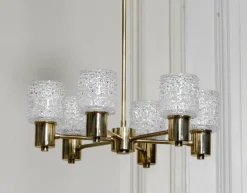 Pamono Chandelier attributed to Carl Fagerlund for Orrefors, Sweden, 1950s