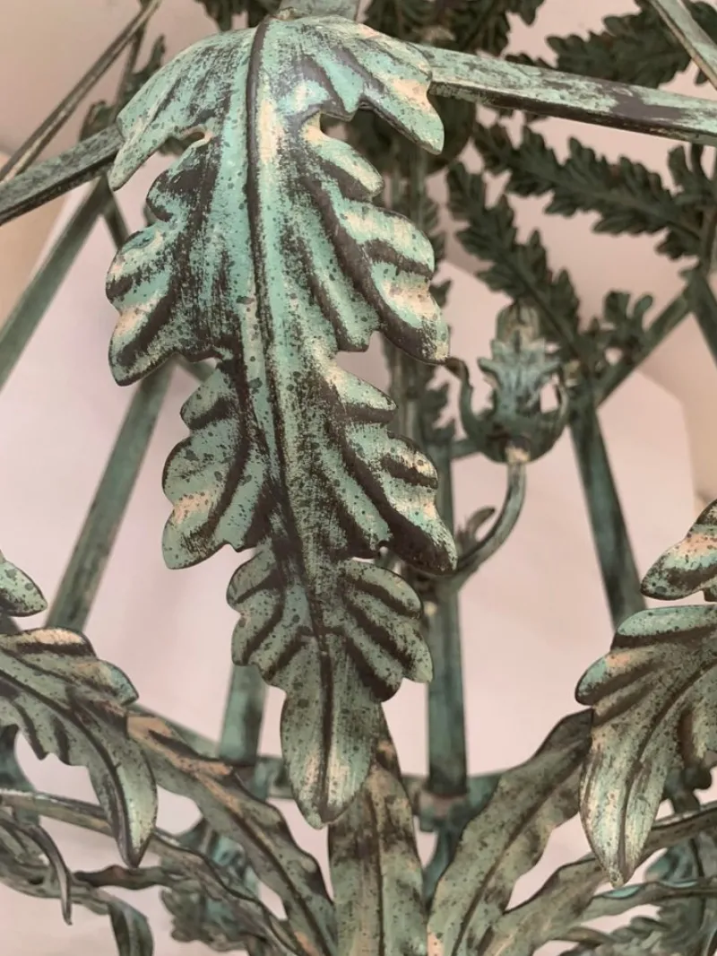 Hot Pamono Chandelier in Green + Argilla Metal Wrought Iron Florentine Art from Simoeng, Italy