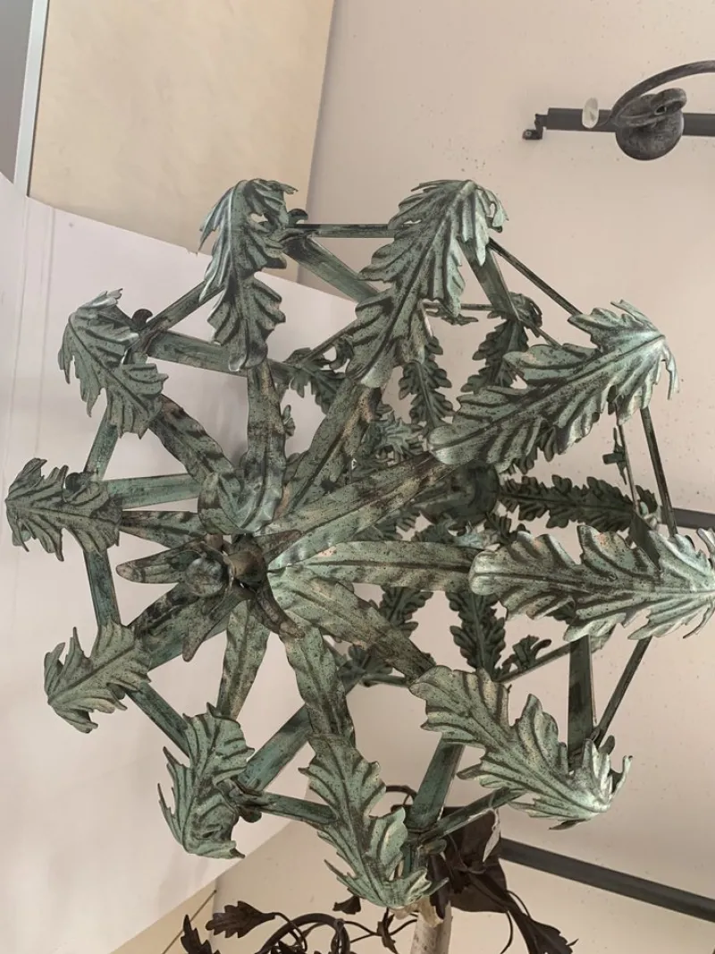 Hot Pamono Chandelier in Green + Argilla Metal Wrought Iron Florentine Art from Simoeng, Italy