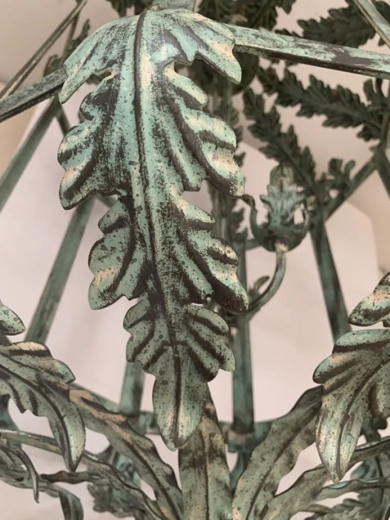 Hot Pamono Chandelier in Green + Argilla Metal Wrought Iron Florentine Art from Simoeng, Italy