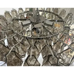 Pamono Chandelier with Fume Poliedri Murano Glass by Simoeng><noscript><img width=