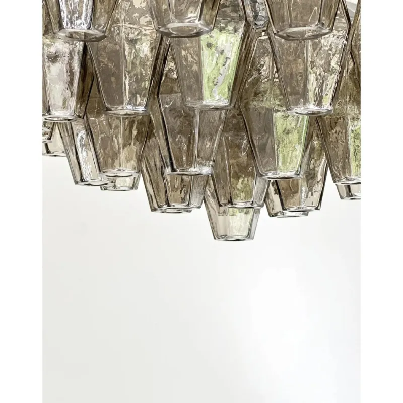 Pamono Chandelier with Fume Poliedri Murano Glass by Simoeng> Ceiling Lights