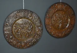 New Pamono Charlemagne Embossed Copper Trays, Set of 2
