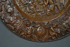 New Pamono Charlemagne Embossed Copper Trays, Set of 2