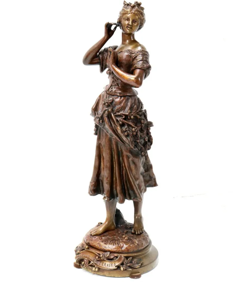 Best Pamono Charles Anfrie, Art Nouveau Retour des Cerises Sculpture, Late 19th Century, Bronze
