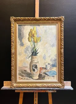 Online Pamono Charles Auguste Humbert, Yellow Tulips, 1931, Oil on Canvas