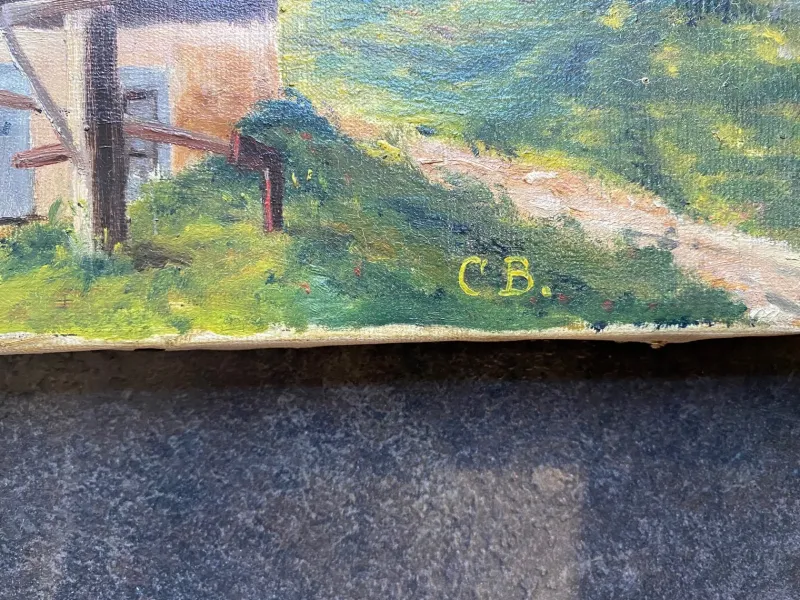 Sale Pamono Charles Bourquin, La loge Suisse, 1908, Oil on Canvas