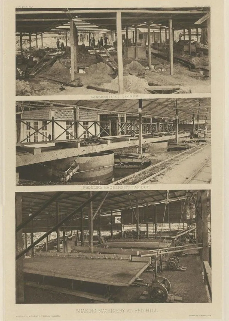 Clearance Pamono Charles J. Kleingrothe, Heliograph of Tin Mining in Tronoh, Perak and Tambun in Sabah, Malaysia, 1907, Print
