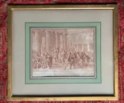 Discount Pamono Charles Nicolas Cochin, Lycurgus Wounded in a Sedition, Engraving, 1700s