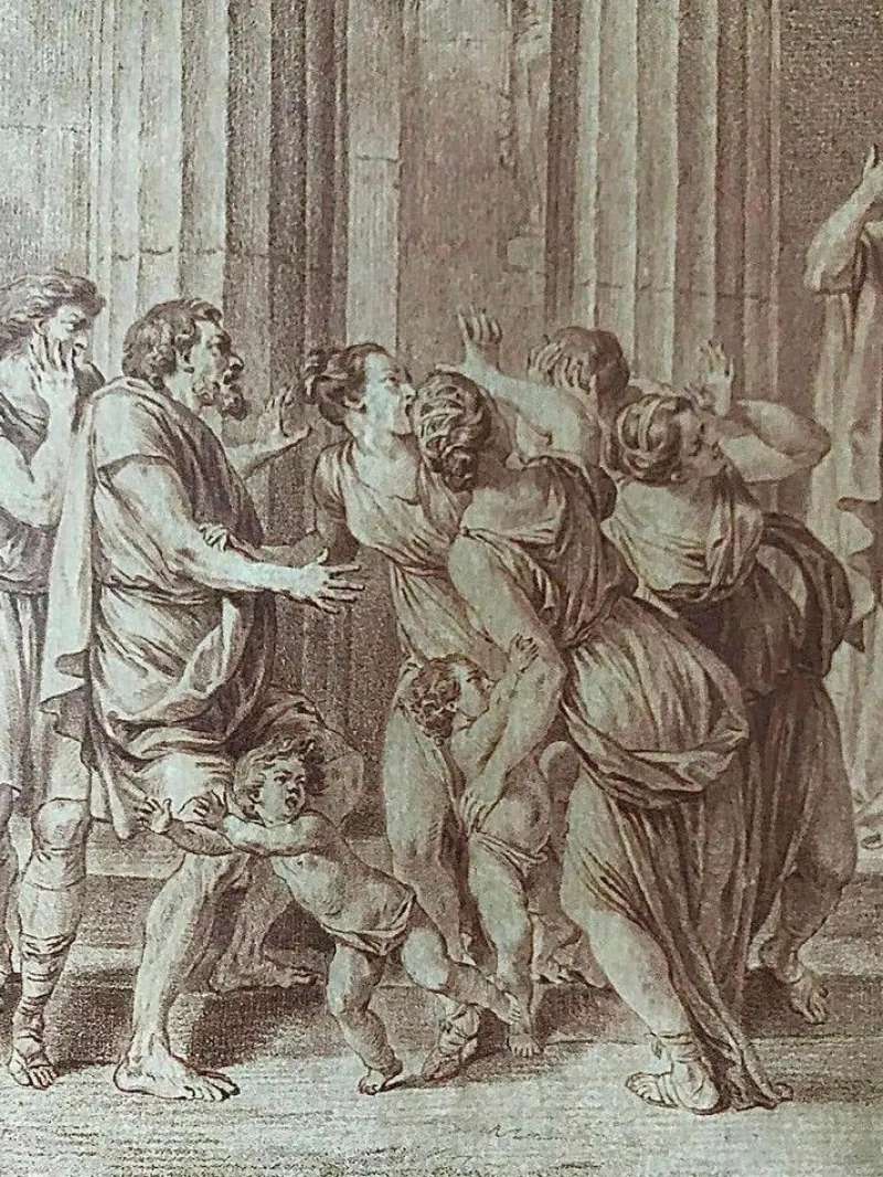 Discount Pamono Charles Nicolas Cochin, Lycurgus Wounded in a Sedition, Engraving, 1700s
