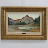 Pamono Charles Perron, Country Scene, 20th-Century, Oil on Canvas, Framed> Art Nouveau