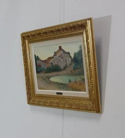 Pamono Charles Perron, Country Scene, 20th-Century, Oil on Canvas, Framed><noscript><img width=