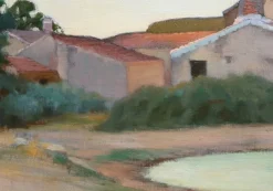 Pamono Charles Perron, Country Scene, 20th-Century, Oil on Canvas, Framed><noscript><img width=