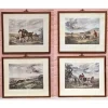 Pamono Charles Turner, English Hare Hunting Scenes with Greyhounds, 1890, Watercolor Prints, Set of 4> Classical