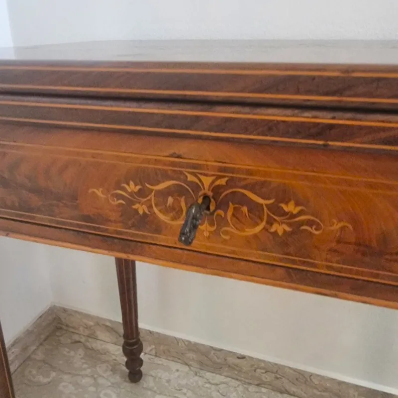 Pamono Charles X Game Table in Maple and Mahogany with Inlays, 1820> Game Tables