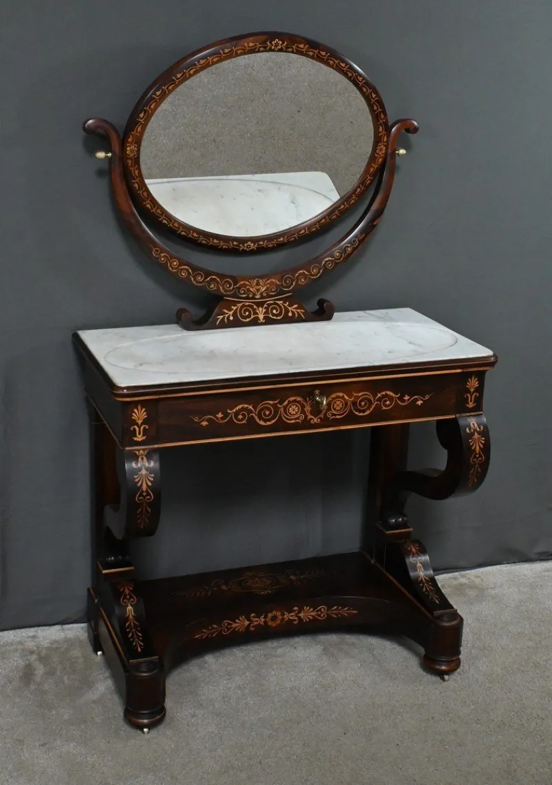 Pamono Charles X Marquetry Dressing Table, Early 19th Century> Dressing Tables
