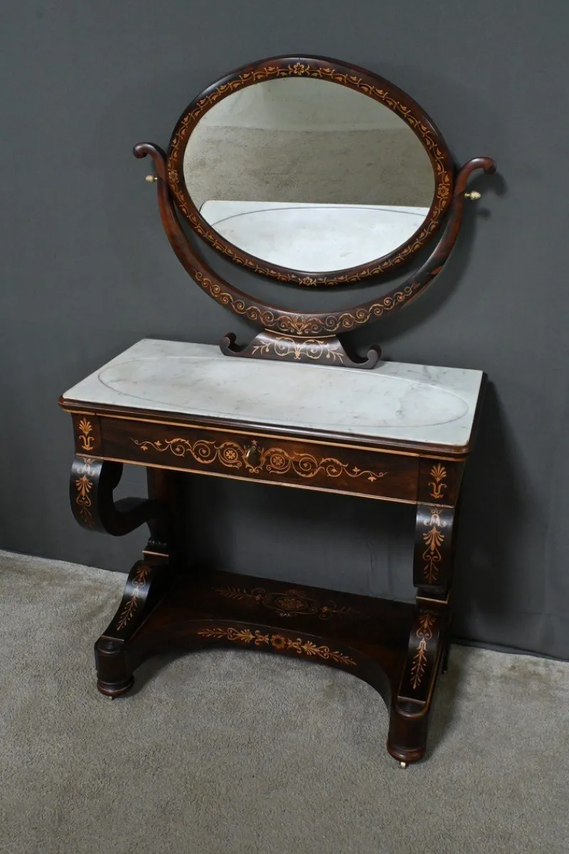 Pamono Charles X Marquetry Dressing Table, Early 19th Century> Dressing Tables