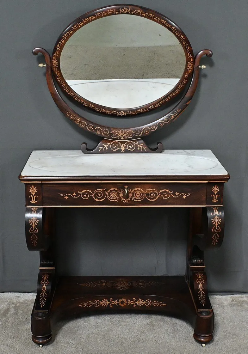 Pamono Charles X Marquetry Dressing Table, Early 19th Century> Dressing Tables