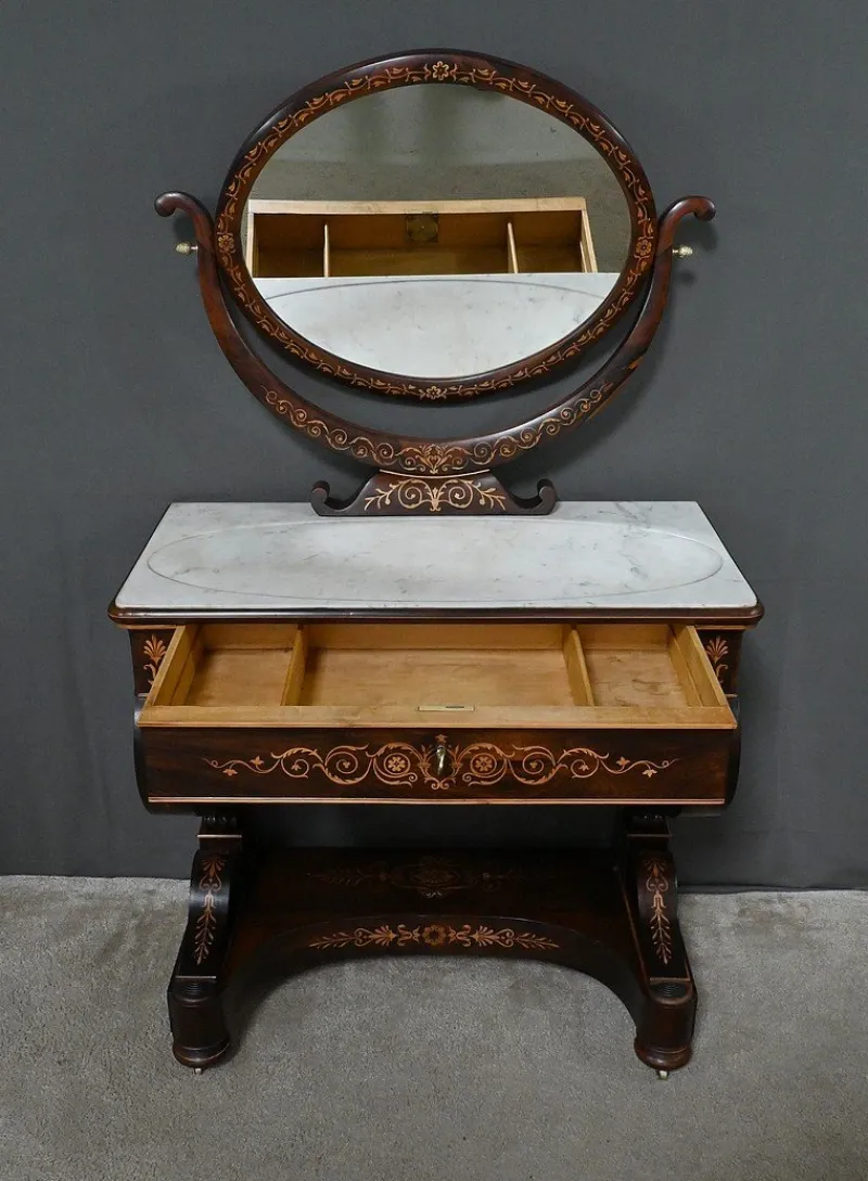 Pamono Charles X Marquetry Dressing Table, Early 19th Century> Dressing Tables