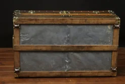 Pamono Checkerboard Trunk in Beech, Brass, Canvas and Leather><noscript><img width=