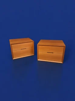 Clearance Pamono Cherrywood Bedside Tables, Italy, 1980s, Set of 2