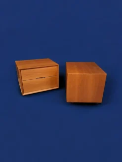 Clearance Pamono Cherrywood Bedside Tables, Italy, 1980s, Set of 2