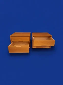 Clearance Pamono Cherrywood Bedside Tables, Italy, 1980s, Set of 2